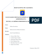 Elaboración de La Política Económica Trabajo 3