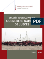 Boletín Informativo Del X Congreso Nacional de Jueces - Fondo Editorial Del Poder Judicial Del Perú.