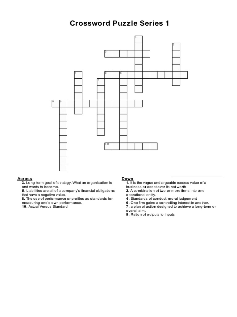 March Crossword Puzzle Series 1 PDF