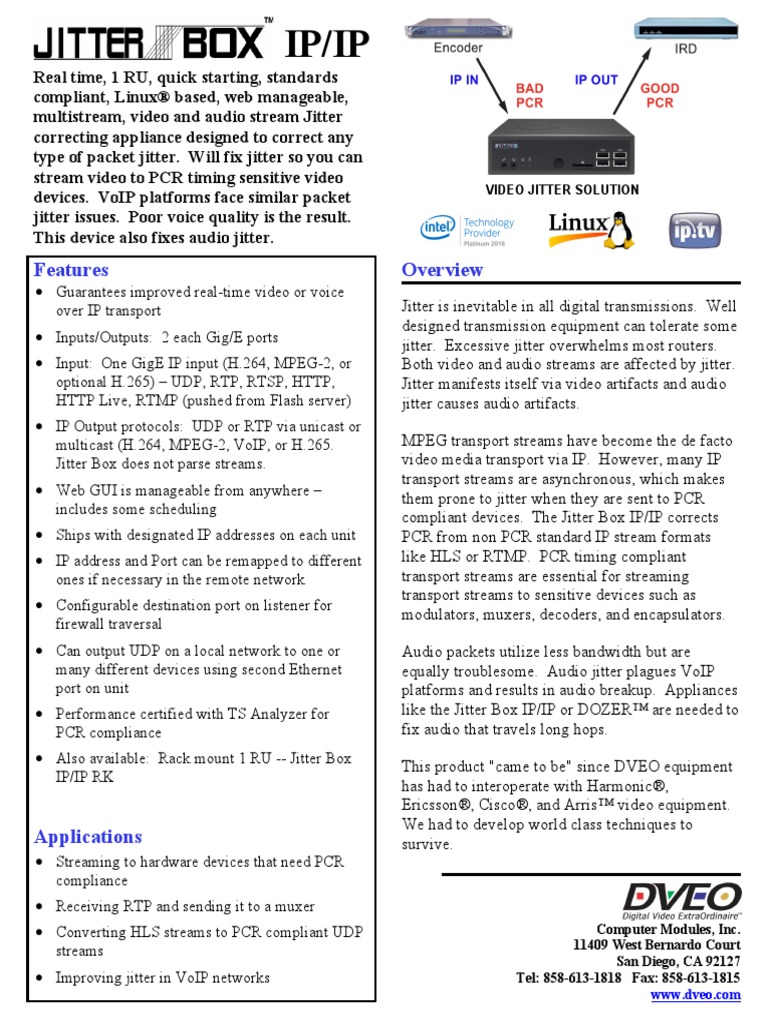 Jitter Box IP IP Datasheet | PDF | Streaming Media | Ip Address