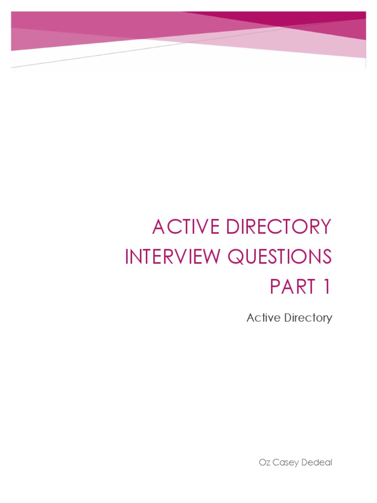 Active Directory Interview Questions | PDF | Domain Name System ...