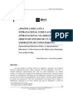 Política Educativa Supranacional o Educación Supranacional