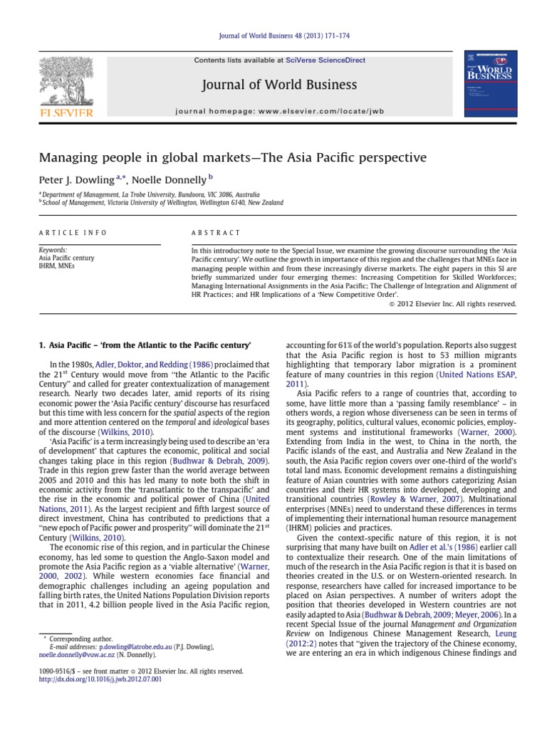 Managing Global Workforce in Asia Pacific | PDF | Human Resource ...