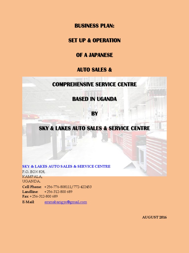 Sky Lakes Auto Sales Service Centre Business Plan 15th January 2018