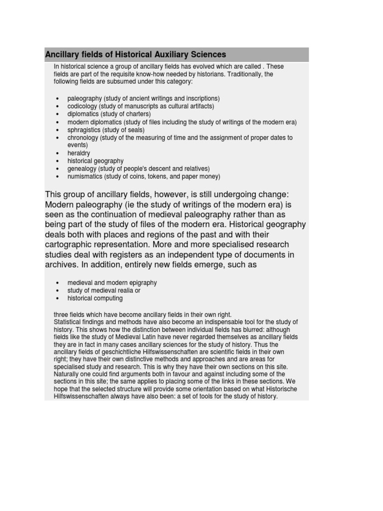 HISTORICAL SPECIALIZATIONS SUB FIELDS DEFINITION EXAMPLES visual data 4