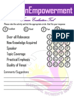 Women's Forum Evaluation Tool