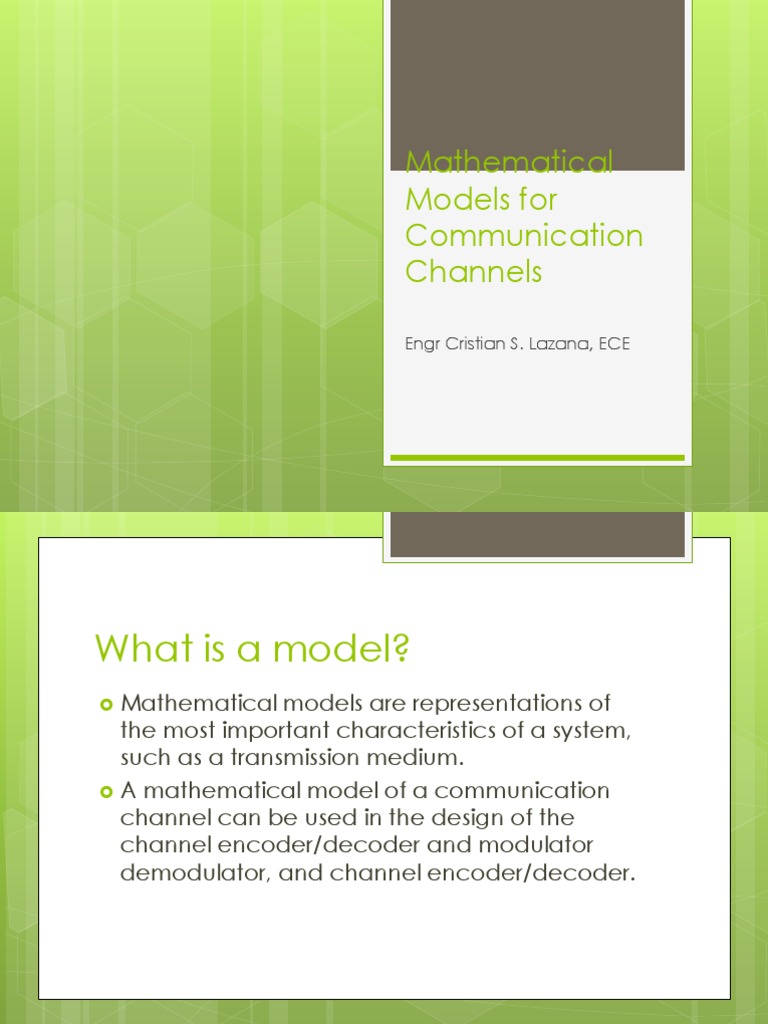 Mathematical Models for Communication Channels | PDF