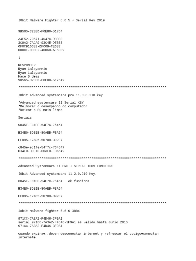 IOBIT-License Code | PDF | Office Suites For Windows | Application ...