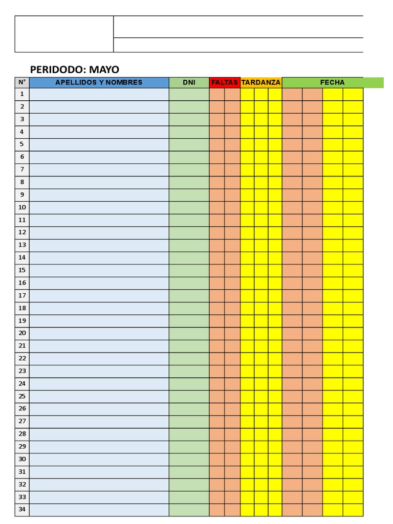 Registro de Asistencia Mayo 2023 | PDF