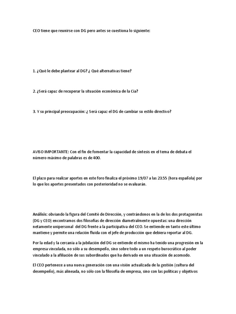 Modulo Caso 1 Mba | PDF | Crecimiento personal y profesional | Negocios