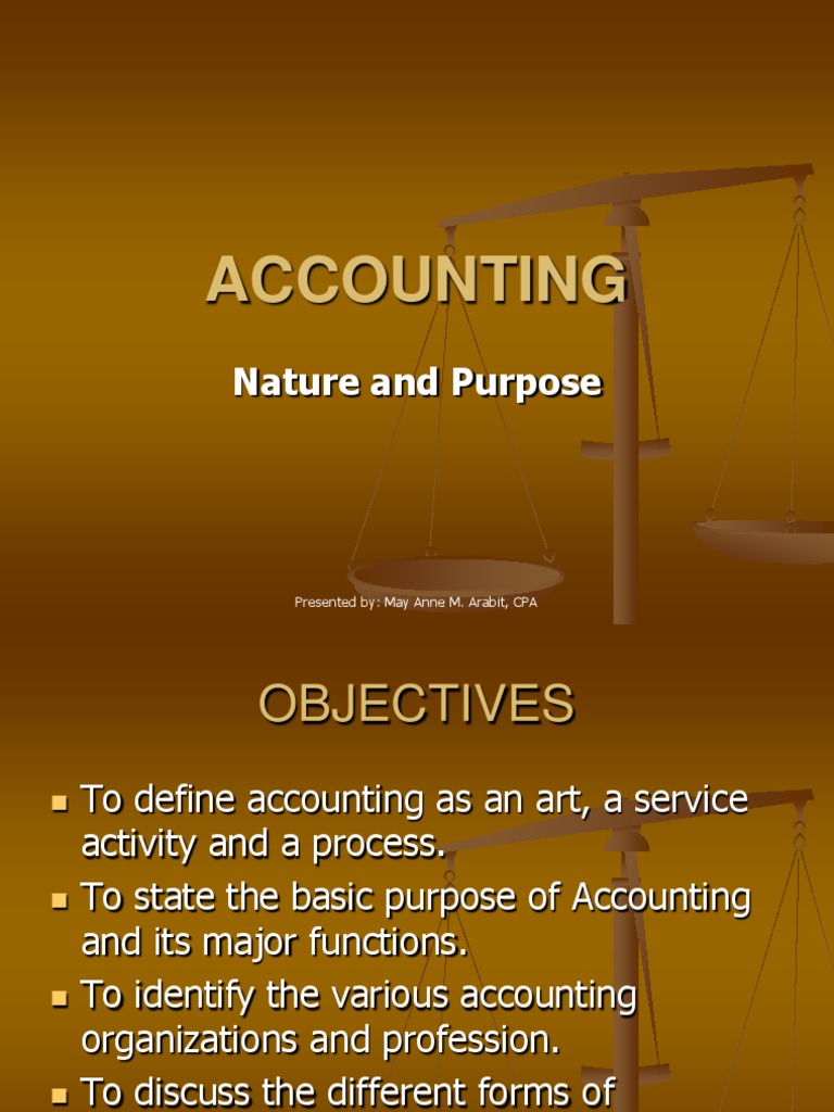 1. Nature and Definition of Accounting Accounting Partnership