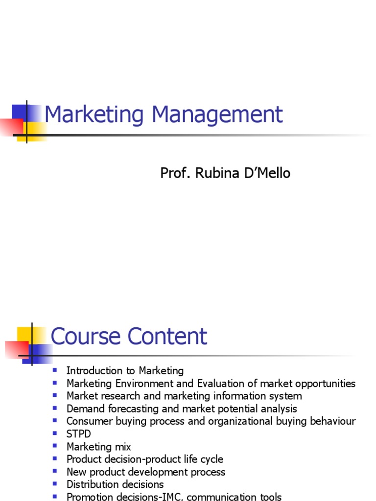 Introduction To Marketing MM I | PDF | Marketing | Market (Economics)