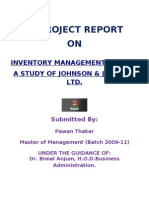 Final Project On Inventory Management in Johnson & Johnson