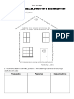 Ficha de Trabajo - Adjetivos Numerales, Posesivos y Demostrativos