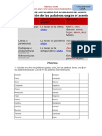 Clasificacion Palabras Segun Acento - 1°