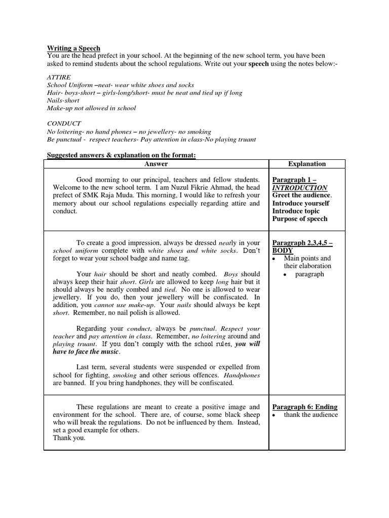 Writing a Speech Clothing Fashion