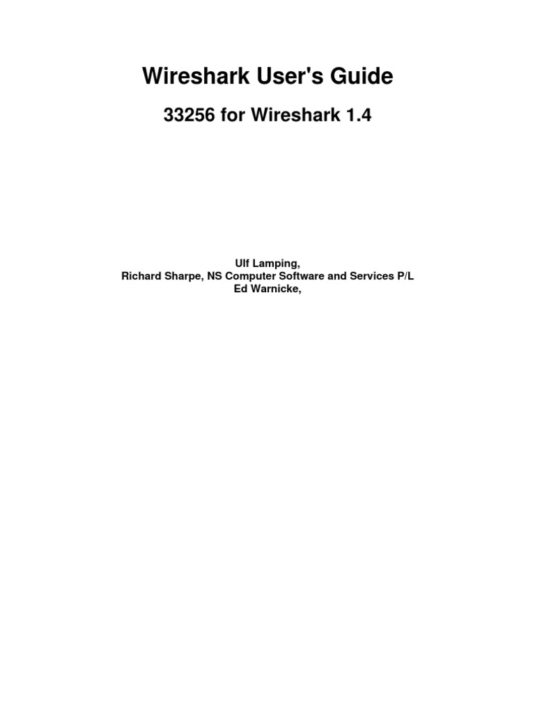 Wireshark 1.4 User's Guide Overview | PDF | Linux | Transmission ...