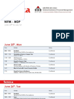 NIFM MDP - Itinerary 2018