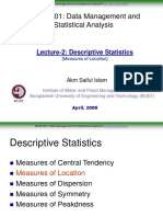 WFM 5201: Data Management and Statistical Analysis: Lecture-2: Descriptive Statistics