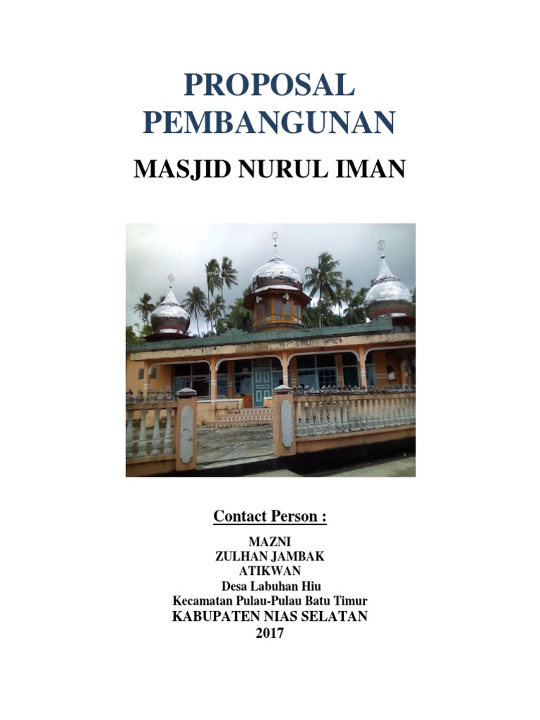 Proposal Pembangunan Masjid Nurul Iman | PDF | Agama & Spiritualitas