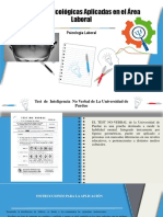 Pruebas Psicológicas Aplicadas en El Área Laboral