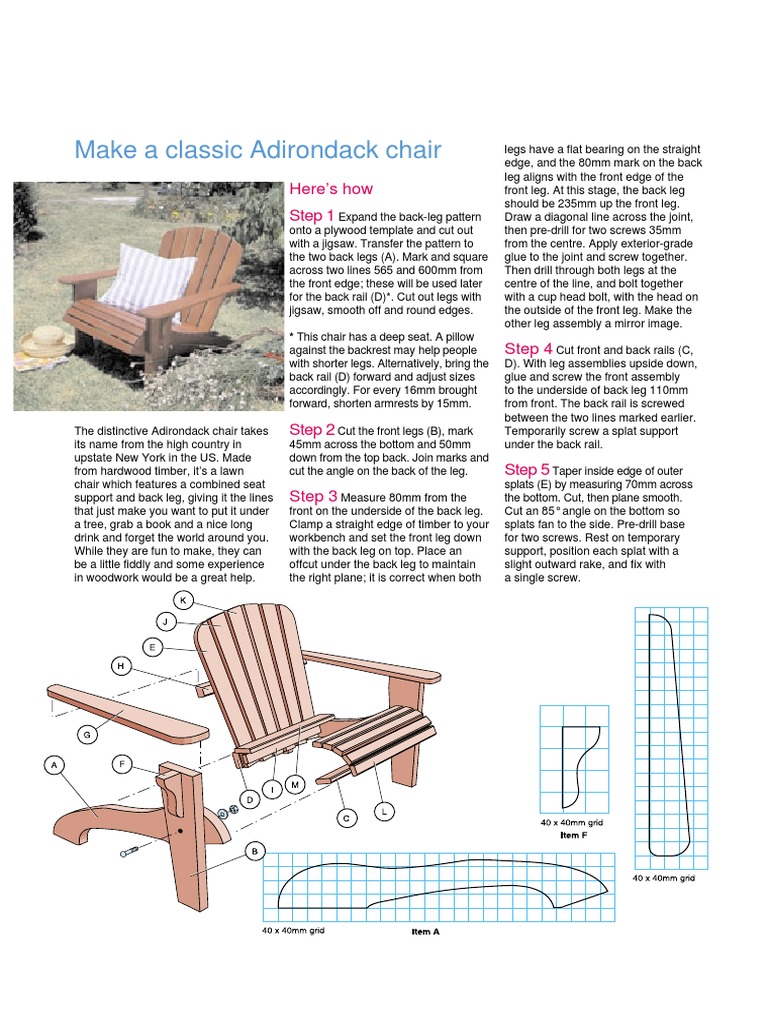 Adirondack Chair PDF Chair Screw