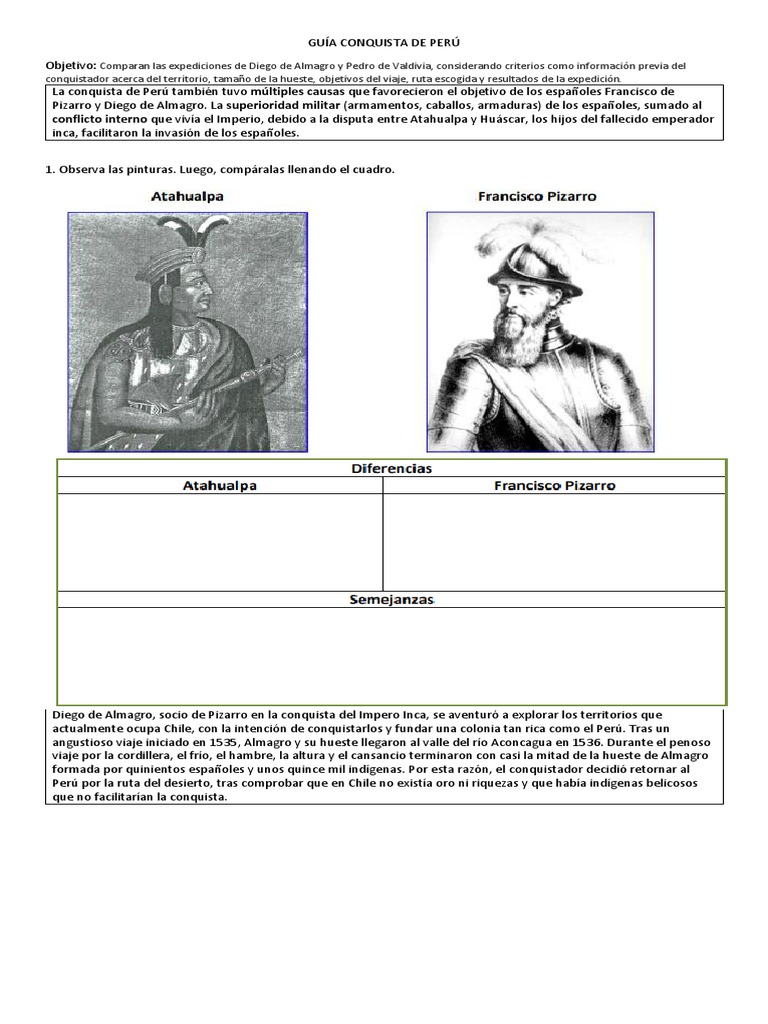 Conquista de Perú y Chile: Comparativa | PDF | Francisco Pizarro ...