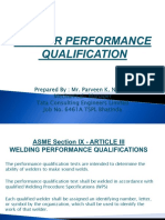 Welder Performance Qualification