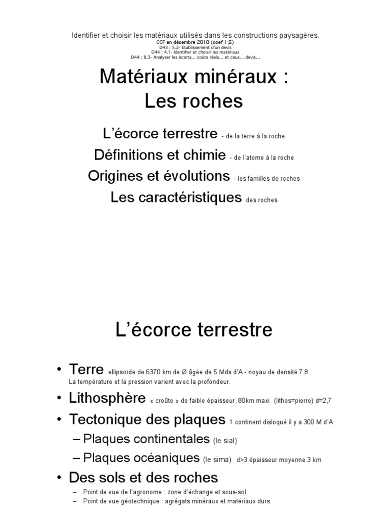 Materiaux Mineraux Pdf Granit Mineral