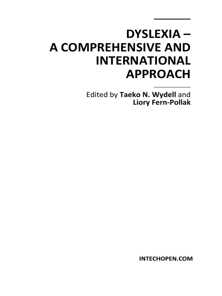 Dyslexia A Comprehensive And International Approach Pdf Pdf Dyslexia Kanji