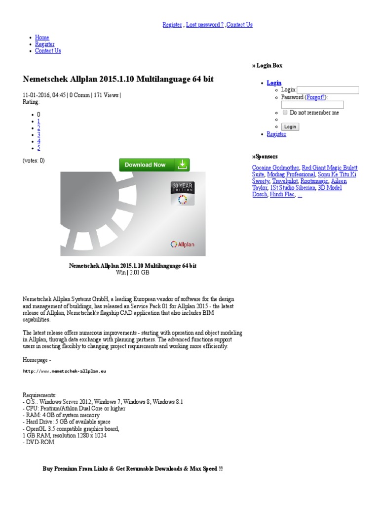 Nemetschek Allplan 2015.1.10 Multilanguage 64 Bit | PDF | 64 Bit.
