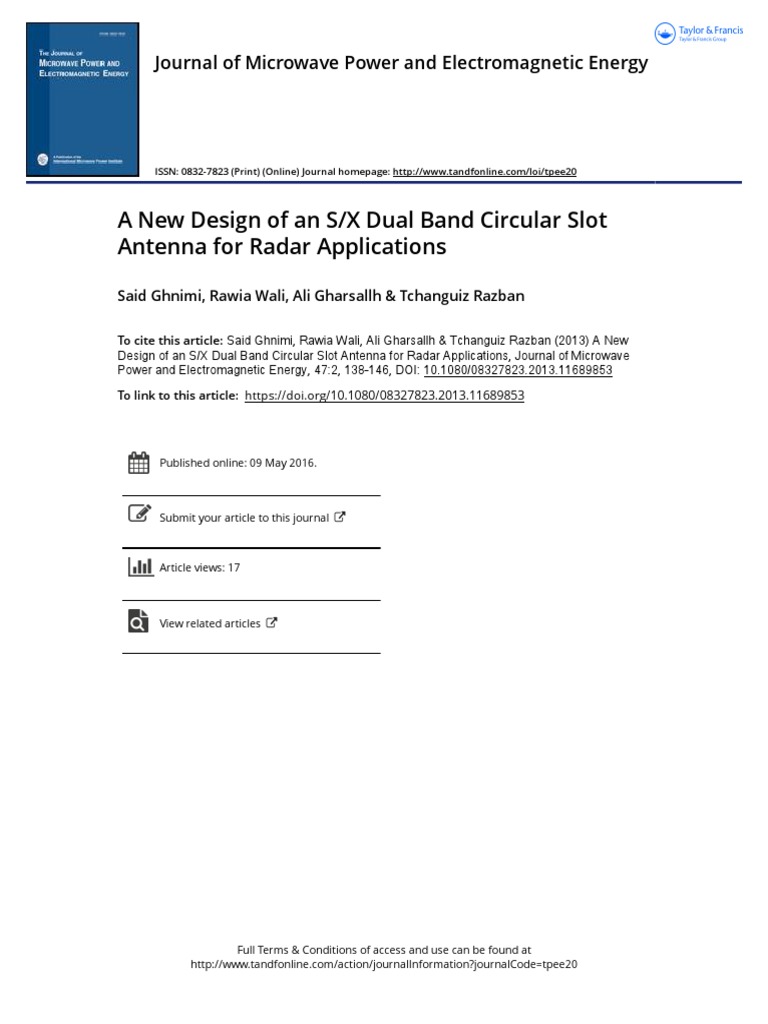 Dual-Band Circular Slot Antenna Design | PDF | Microwave | Antenna (Radio)