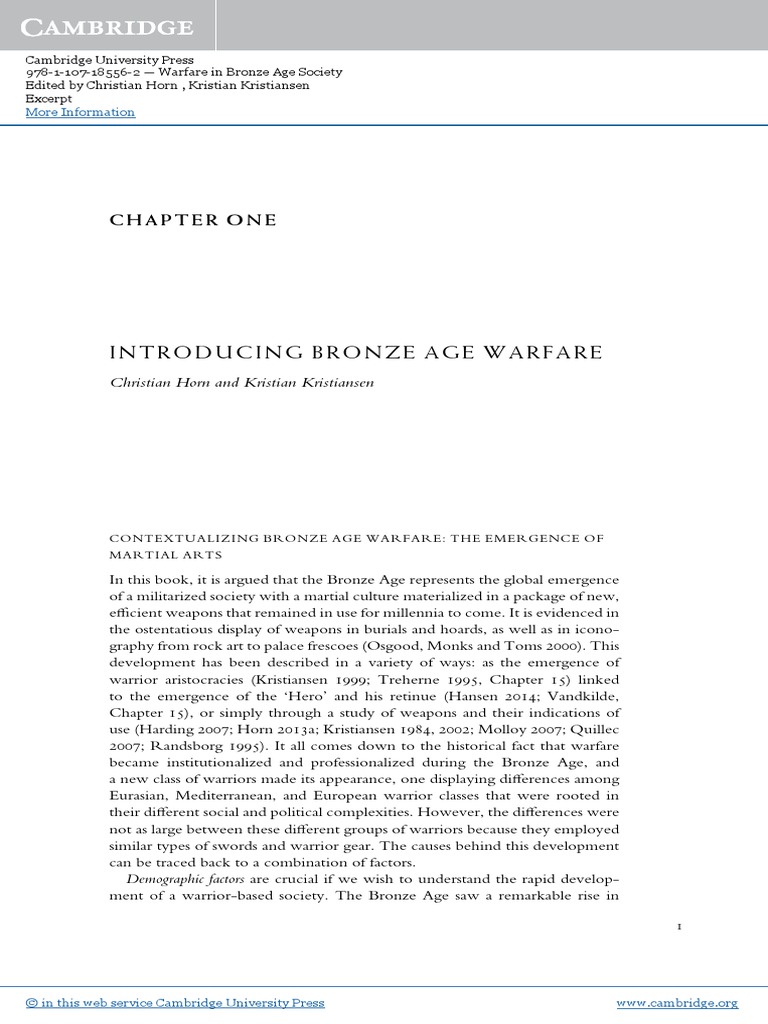Introducing Bronze Age Warfare PDF PDF Warrior Bronze Age