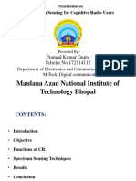 Maulana Azad National Institute of Technology Bhopal: Spectrum Sensing For Cognitive Radio Users