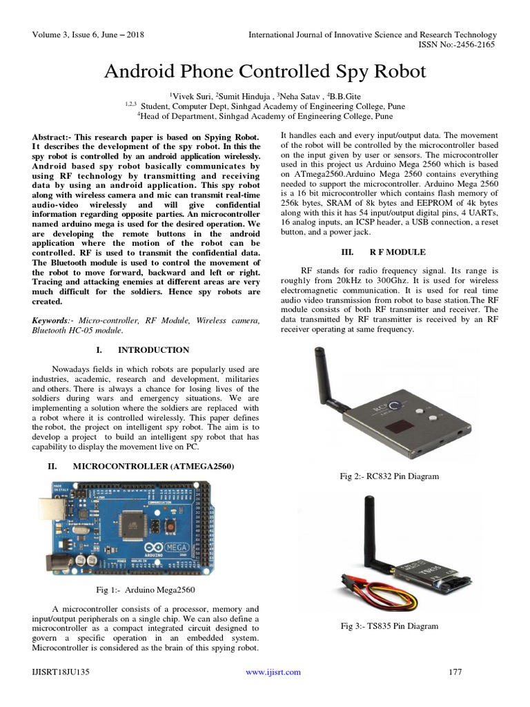 Android Phone Controlled Spy Robot | PDF | Transmitter | Bluetooth