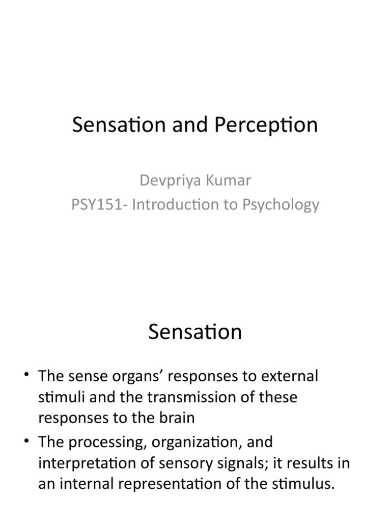 PSY151 CHapter5 Sensation&Perception | PDF | Psychophysics | Perception
