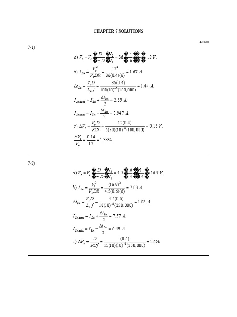Chapter 7 Solutions for Power Electronics | PDF | Amplifier ...