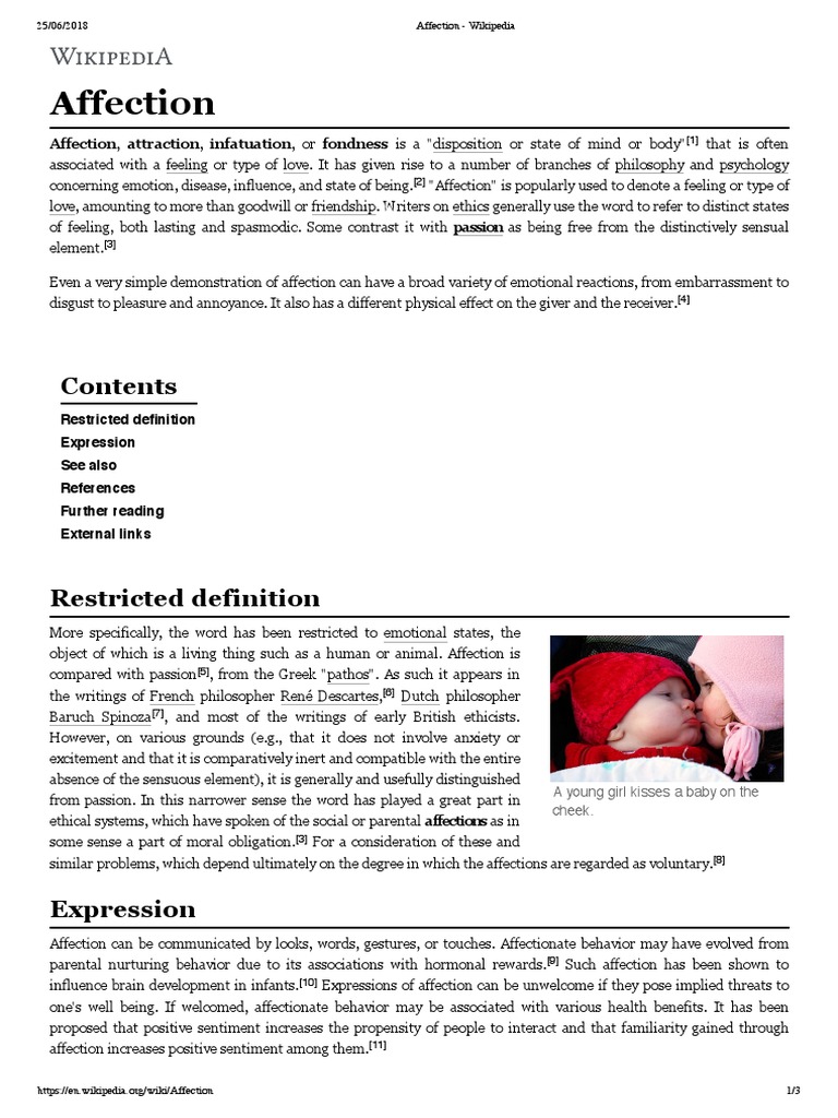 Affection - Wikipedia | PDF | Affection | Philosophical Theories