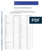 Appendix D: ISO Country Codes For Selected Countries: Created: October 10, 2007