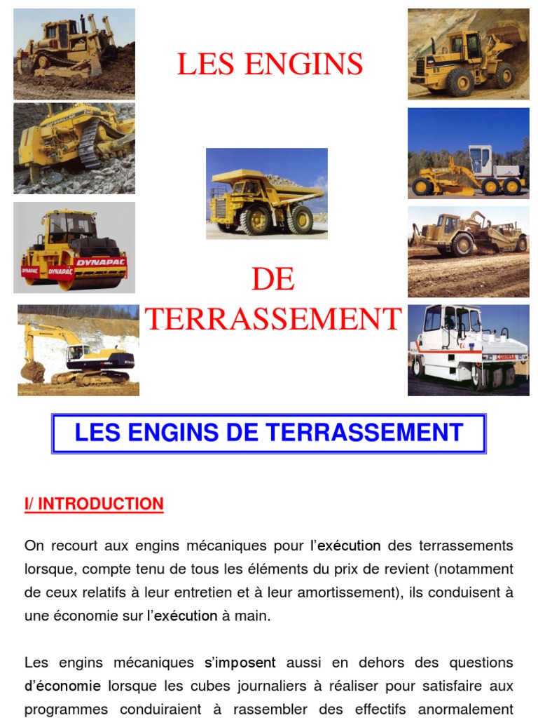 Les Engins de Terrassement et Leur Rôle | PDF | Camion | Pneumatique ...