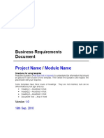 Business Requirements Document /: Project Name Module Name