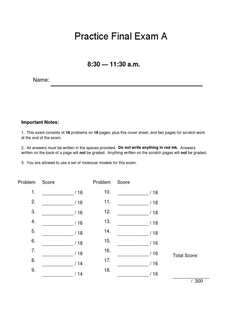 Practice Final Exam A PDF | PDF | Organic Compounds | Unit Processes