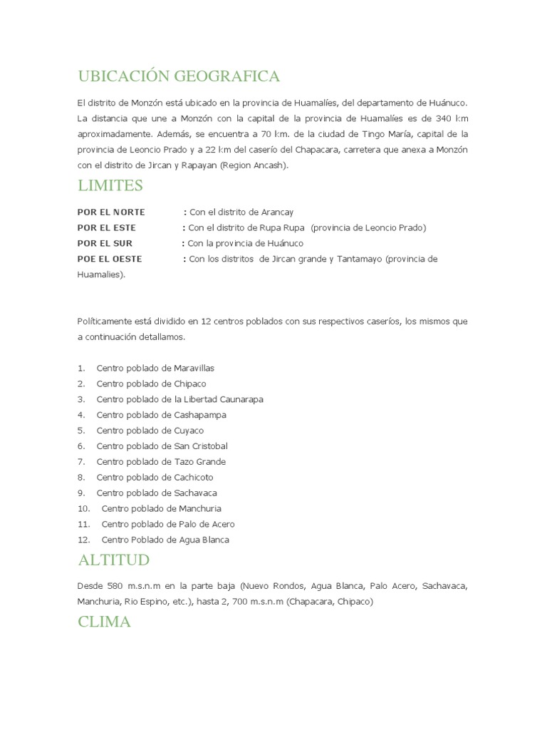 Ubicación Geografica | PDF | Helecho | Selva