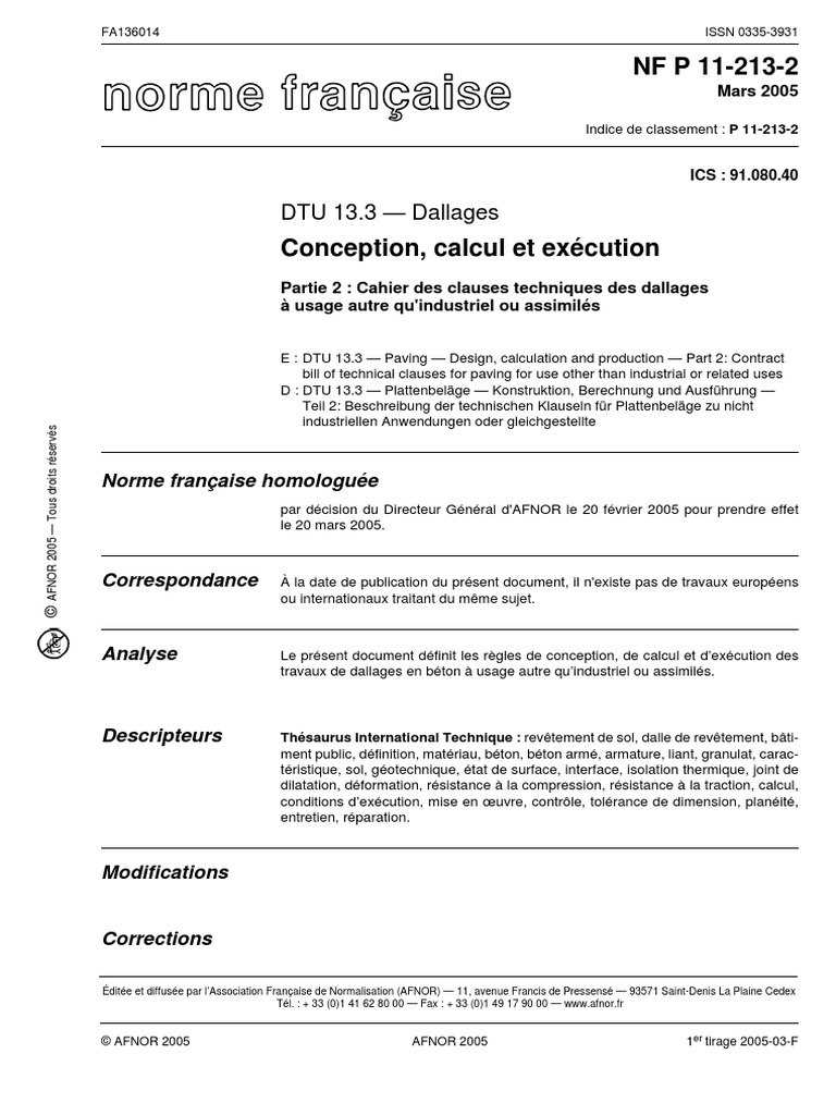 DTU 13-3 Partie 2 | PDF | Code de la construction et de l'habitation ...