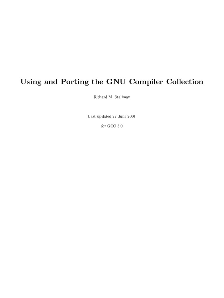 Using and Porting The Gnu Compiler Collection (For GCC 30) | PDF ...