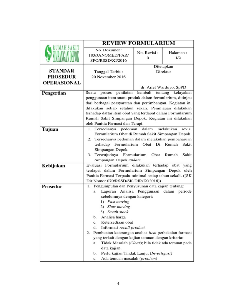 02.spo Review Formularium | PDF | Pengembangan Diri