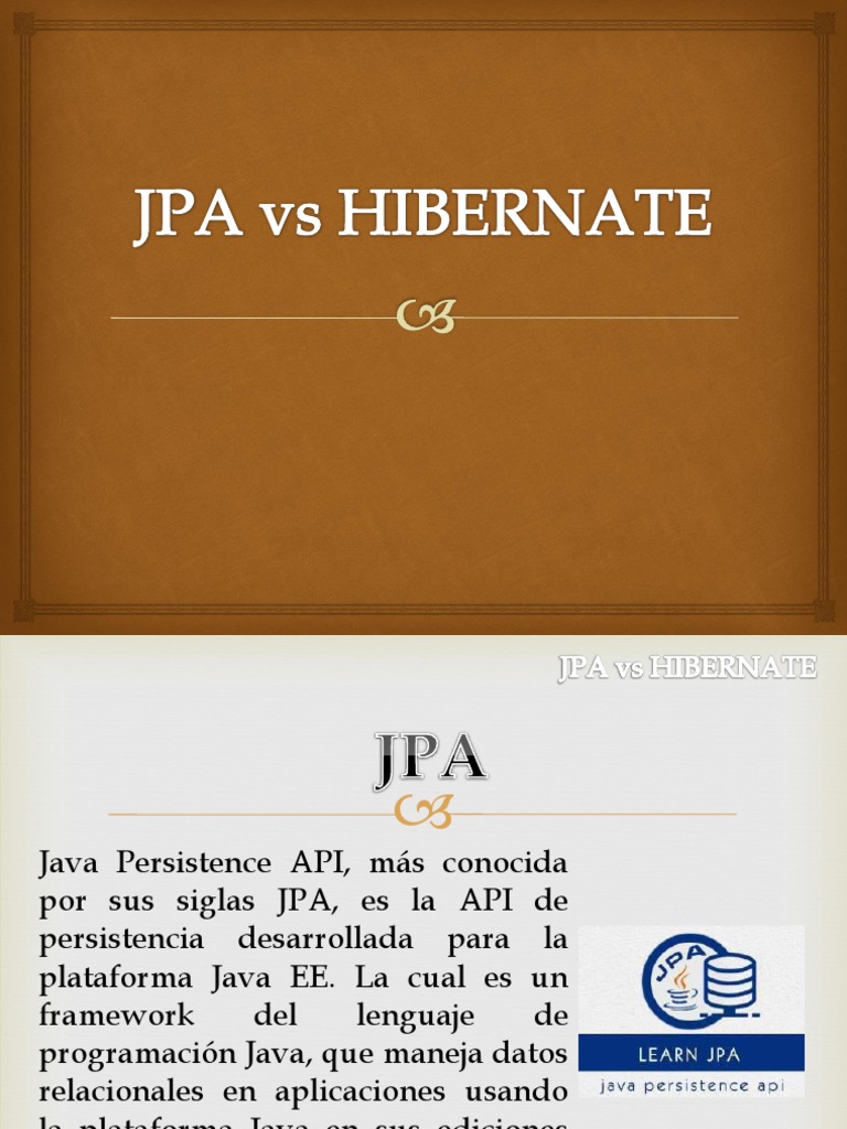 Jpa Vs Hibernate Desarrollo De Software Gesti n De Datos