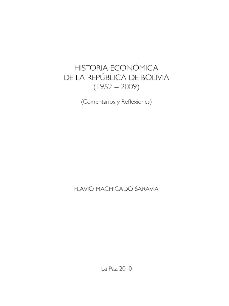 Historia Económica de La República de Bolivia 1952 - 2009 | PDF