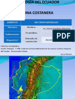 Geología costera Ecuador recursos minerales