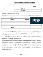 Autorizacion de Descuento Por Nomina PDF